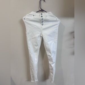 Abercrombie Skinny Jeans Womens 25 High Rise Super Skinny Ankle White
